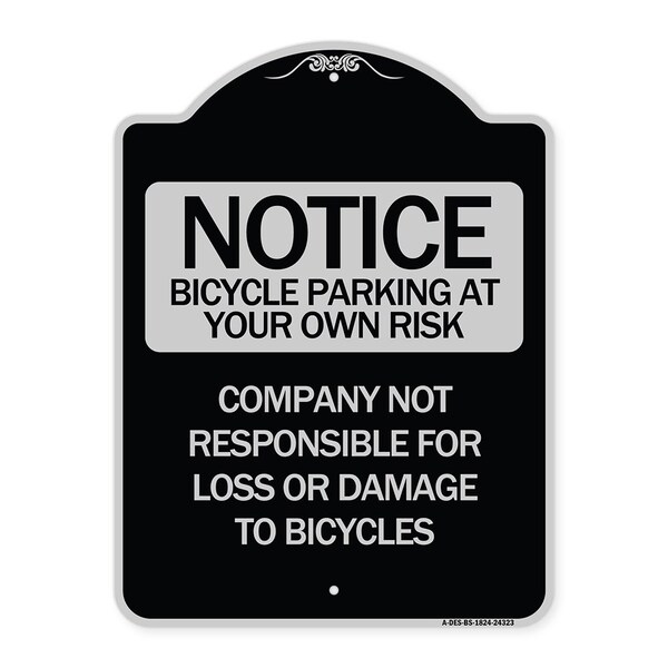 Bicycle Parking at Your Own Risk Company Not Responsible for Loss or Damage to Bicycle, BS-1824
